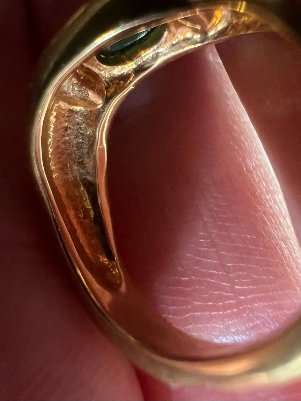 18K gold electroplate Trio Multi-Stone Cocktail Rings - Red Blue Green